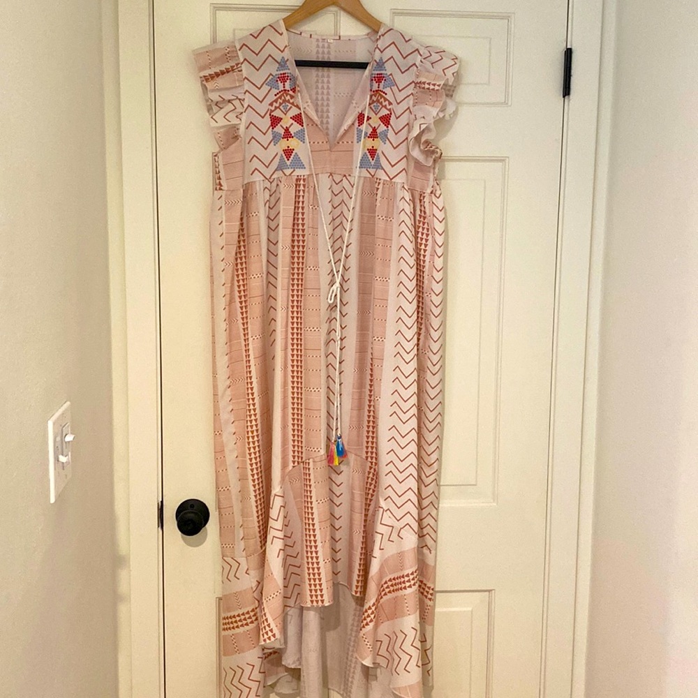 Bohemian flowy kaftan dress in Large